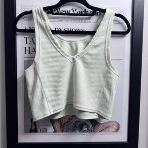 Lululemon Athletica Light Green Ribbed Tank Top
